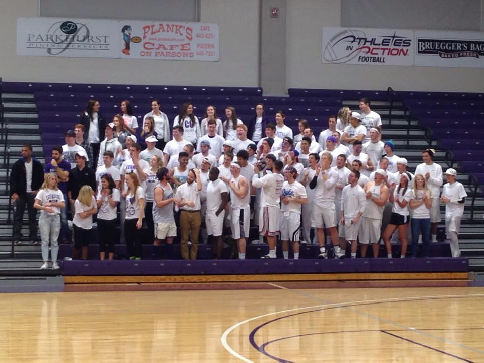 Student section excited to cheer on team during the 14-15 seasons