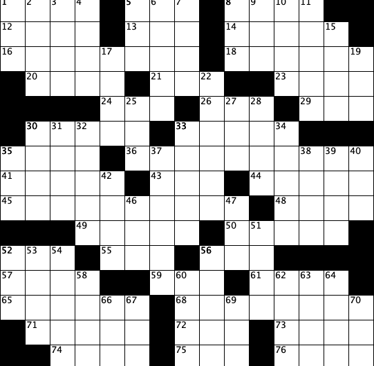 October crossword answer key