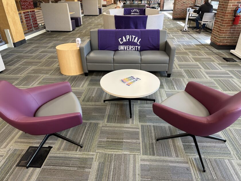 new furniture in the library