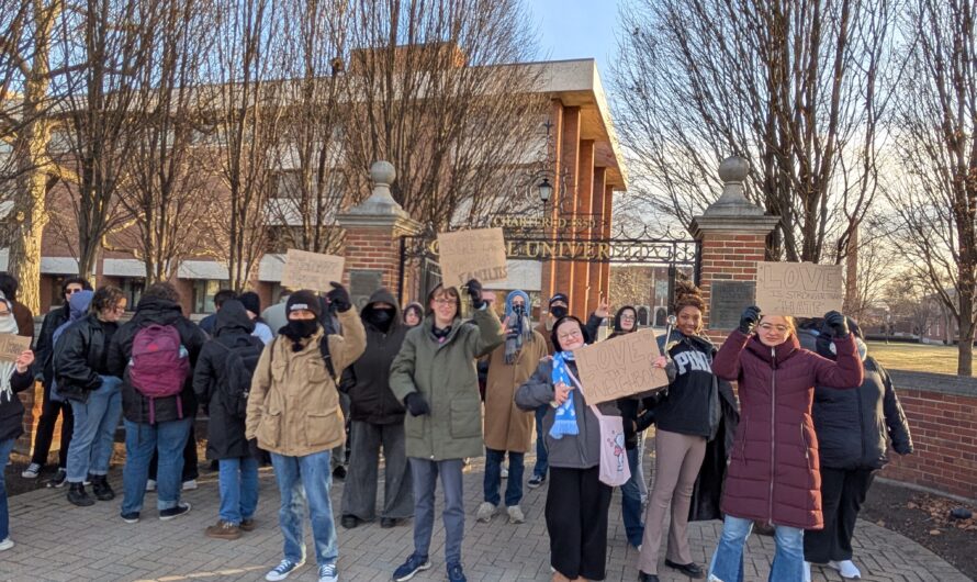 Students hold demonstration against local ICE activity; President Tice addresses university’s policy