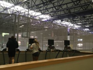 Students utilize the treadmills available in the multipurpose area.
