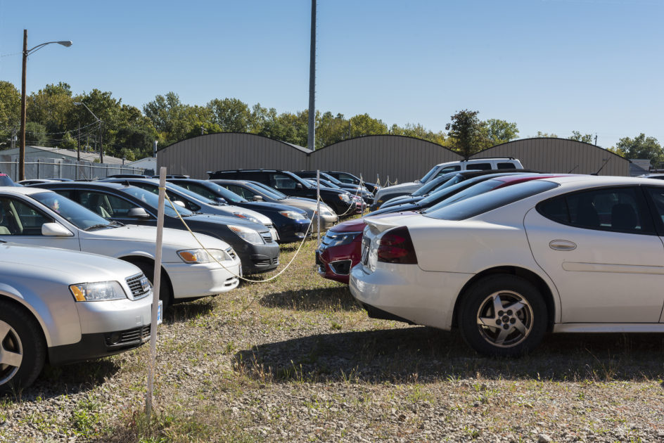 The O-lot, parking for first year students. 